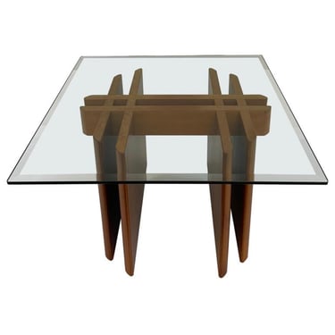 1970s Danish Teak Glass Square Side Table Gustav Gaarde for Treakanten Hestbaek 