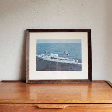 Vintage Framed Ship 'Atlantic Rendezvous' Boeing company 