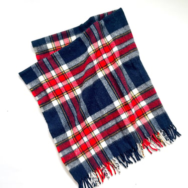 Faribo by Faribault Woolen Mills Vintage Navy Plaid Throw 