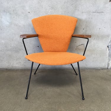 1960's Orange Chair with Pin Legs by Paul McCobb