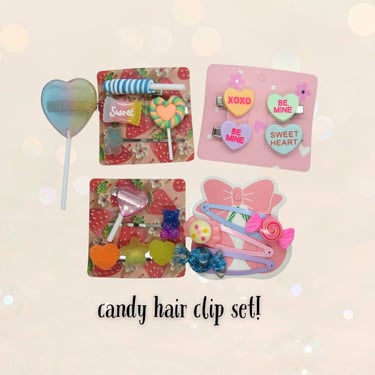 Candy Hair Clip Set Cute Kawaii Candies Lollipops Clips Barrettes 