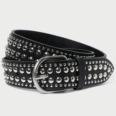 Isaac Black/Silver Studded Belt