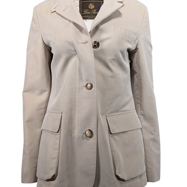 Loro Piana - Beige Cotton Blend Zipper front Jacket Sz 6