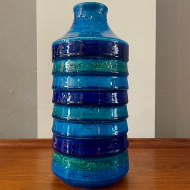 Vintage Italian Bitossi Blue Vase