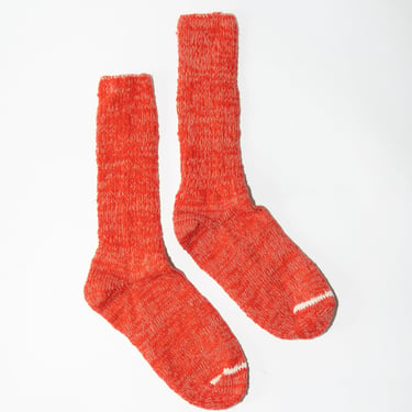 Japanese Garabou Slipper Socks in Orange Red