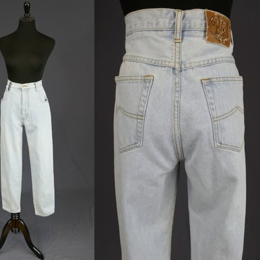 90s Carolina Blues Jeans - 31" waist - Pale Blue Denim Pants - High Rise - Vintage 1990s - 28" inseam Petite Short 