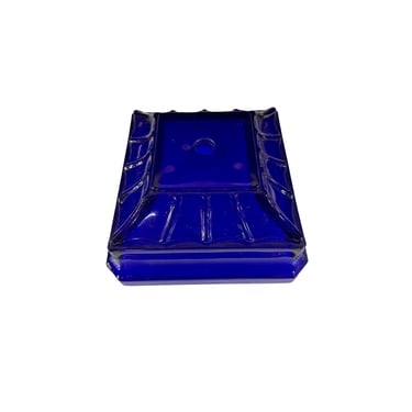 1920's Cobalt Vivian Art Deco Square Glass 