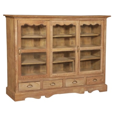 Light Teak Cabinet with Glass