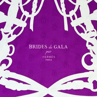 Hermès Brides De Gala 90 CM Scarf, White/Purple