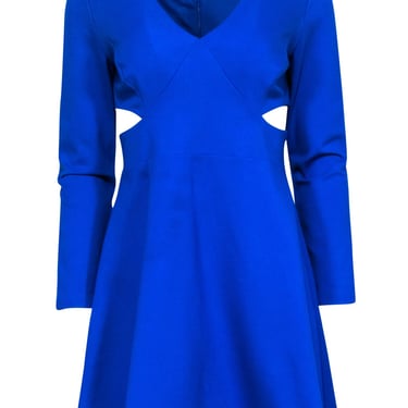 Halston Heritage - Cobalt Blue Side Cut Out Dress Sz M