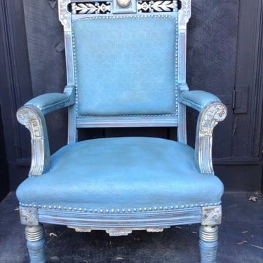 SOLD -Painted Side Chair - Victorian Eastlake Chair - French Country Chair - Shabby Chic - French Provincial Chair 