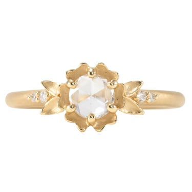 Buttercup Kaye Cherie Engagement Ring - 18K Yellow Gold, .3 ctw Rose Cut Diamond + Diamond Accents (.03 ctw)