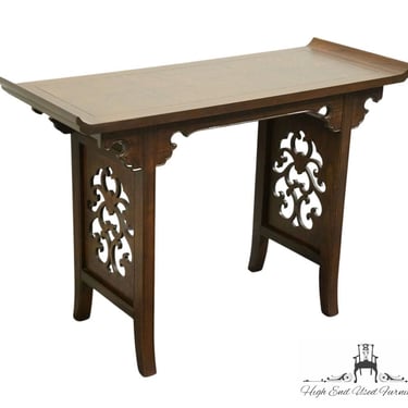 BAKER FURNITURE Asian Inspired Bookmatched Burled Walnut 40" Accent Console Altar Table 2629 