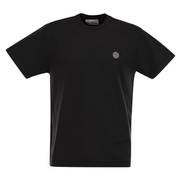 Stone Island Men Short-Sleeved T-Shirt With Compass Logo Patch