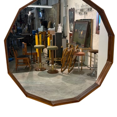 Oversized Dodecagonal Minimalist Wall Mirror , 1990s . Two Available.