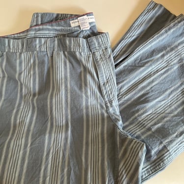 Tommy Hilfiger Blue Cotton Vertical Striped Wide Leg Summer Pants 20 