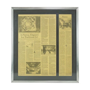 Framed Matted New York Times Parma Italy Newspaper Article
