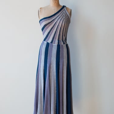 1970s Asymmetrical Knit Dress 