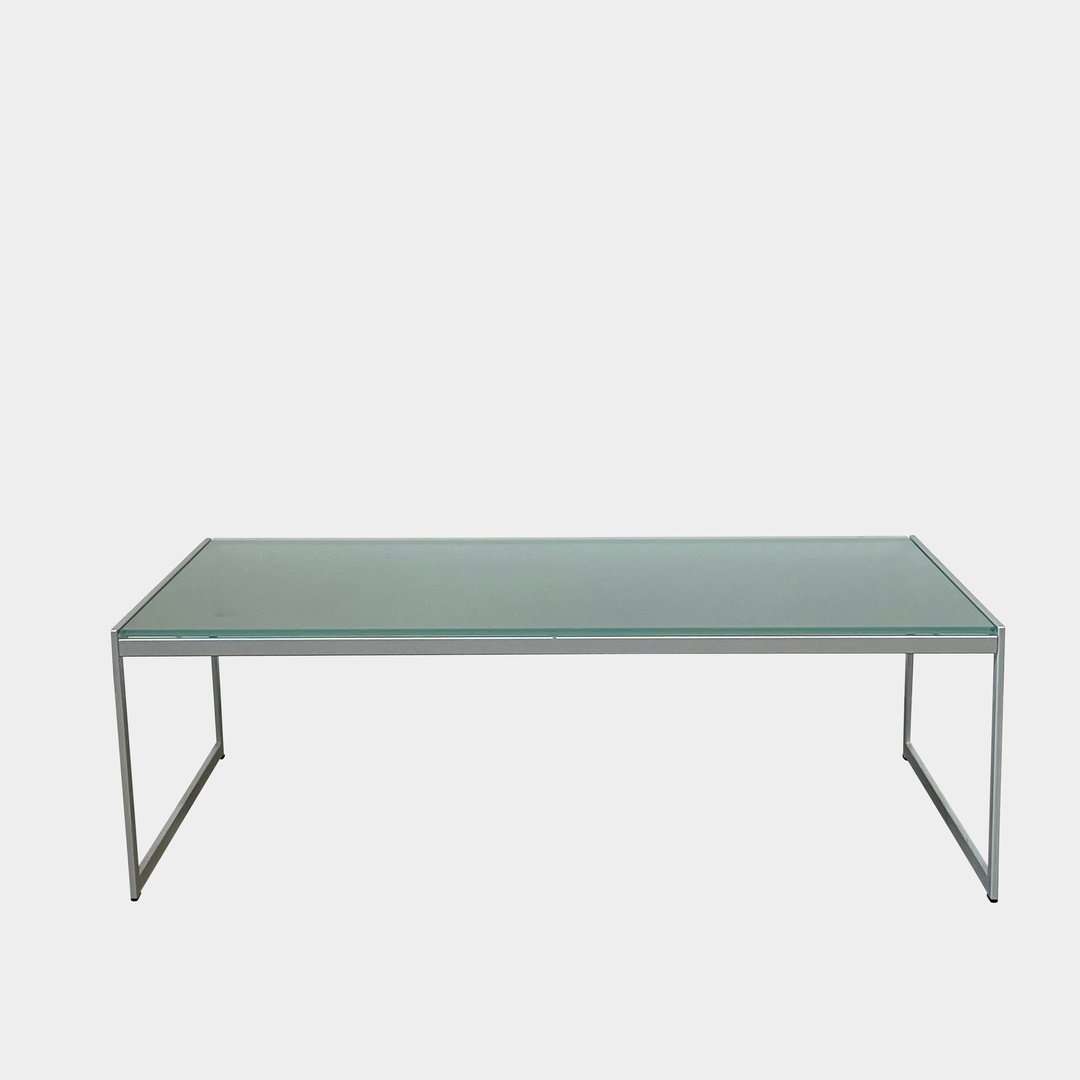 Italian Frosted Glass Coffee Table, Modern Resale