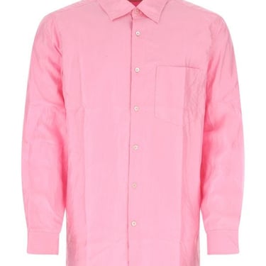 DRIES VAN NOTEN Pink Silk Shirt