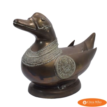 Brass Duck Statue