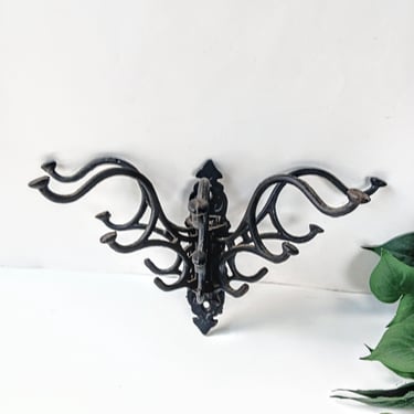 Vintage Cast Iron Victorian Style 5 Arm Swivel Hook/ Wall Mount Coat Hanger Towel Hook Hat Rack/ Farmhouse Country Cottage/ Organize 