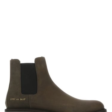 Common Projects Man Brown Leather Winter Ankle Boots