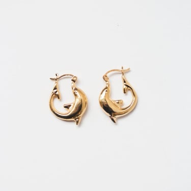 ARO Dolphin Shrimp Small Hoops - Gold