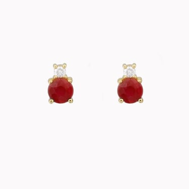 Ruby &amp; Diamond Stud Earrings