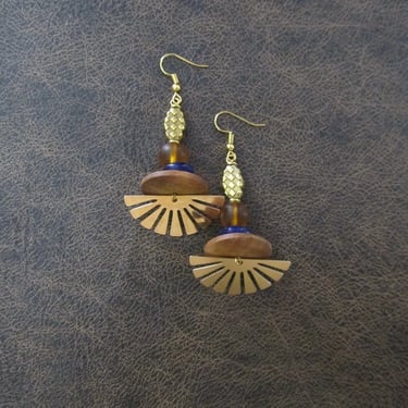 Brass fan earrings 