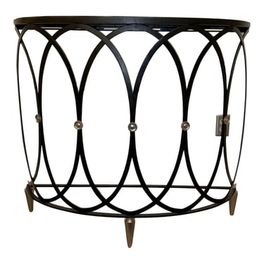 Global Views Modern Black Ovoid Demi-Lune Console Table