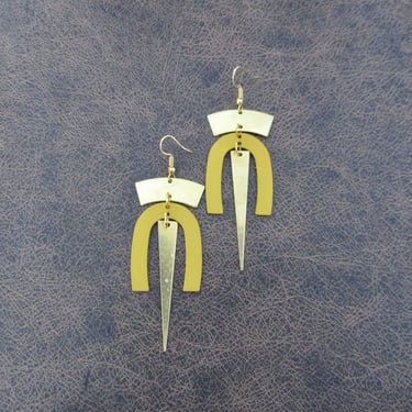 Geometric yellow and gold modern earrings 