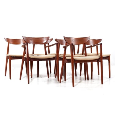 Harry Ostergaard for Randers Mobelfabrik Mid Century Danish Teak Dining Chairs - Set of 8 - mcm 
