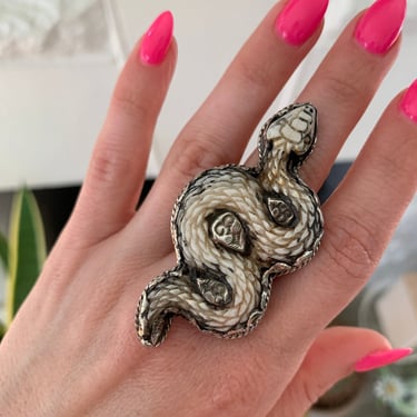 Carved Snake Ring from Nepal