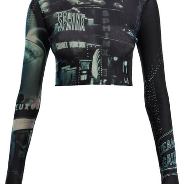 Jean Paul Gaultier Pigalle Printed Tulle Crop Top With Women