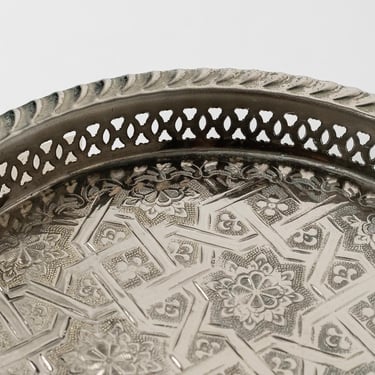 Silver Round Decorative Tray 