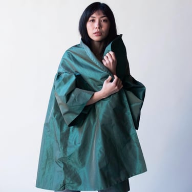 Iridescent Green Evening Coat | Victor Costa 