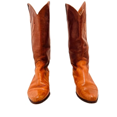Vintage Brown Leather Cowboy Boots