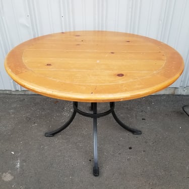 Pine and Metal Round Table