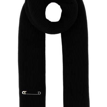 Balenciaga Men Black Wool Scarf