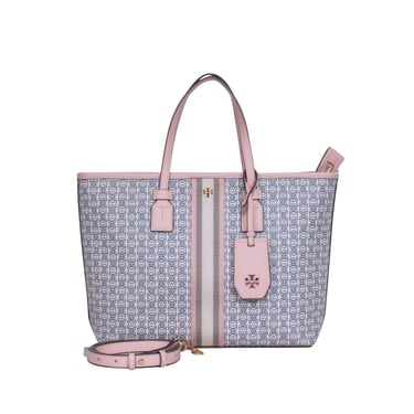 Tory Burch – Pink Textured Monogram Canvas Tote