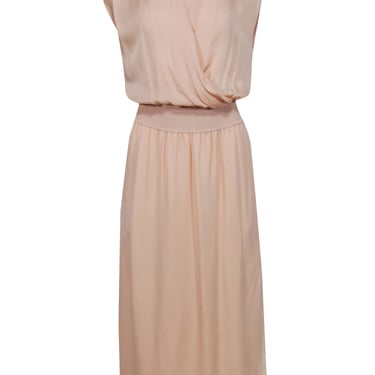 Theory - Blush Pink Silk Combo Maxi Dress Sz S