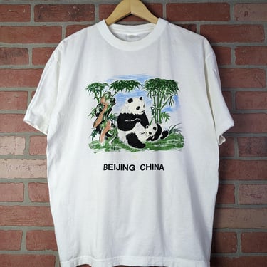 Vintage 90s Beijing China Giant Pandas ORIGINAL Nature Tourist Tee - Extra Large 