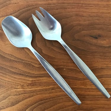 Vintage Gense of Sweden Focus Serving Spoon and Fork by Folke Arström 
