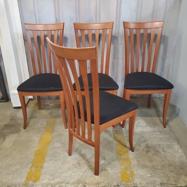 Set of Four A. Sibau Slat Back Italian Dining Chairs