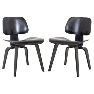 Charles & Ray Eames for Herman Miller Dcw Chair, Pair