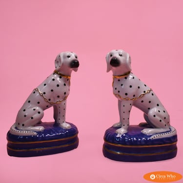 Pair of Small Ceramic Dalmatian  Figures