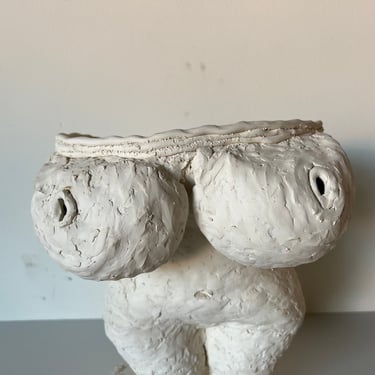 Modern Art Studio Pottery Nude Female Torso Sculpture, Signed 