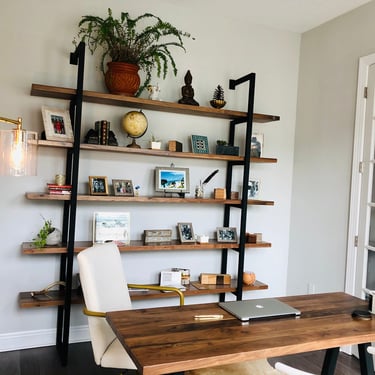 Reclaimed Wood Shelving Unit, Custom Shelving made of reclaimed wood and square steel tube.  Choose size and wood finish. 