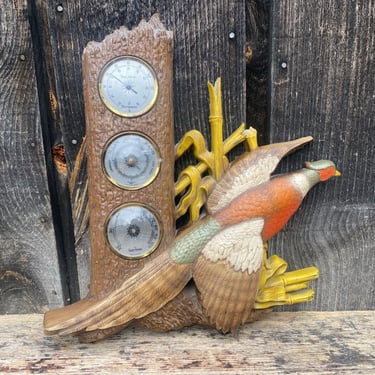 Vintage Burwood Products Company -- Vintage 1970s Thermometer -- Vintage Thermometer -- Vintage Barometer - Vintage Bird Decor - 1970s Decor 